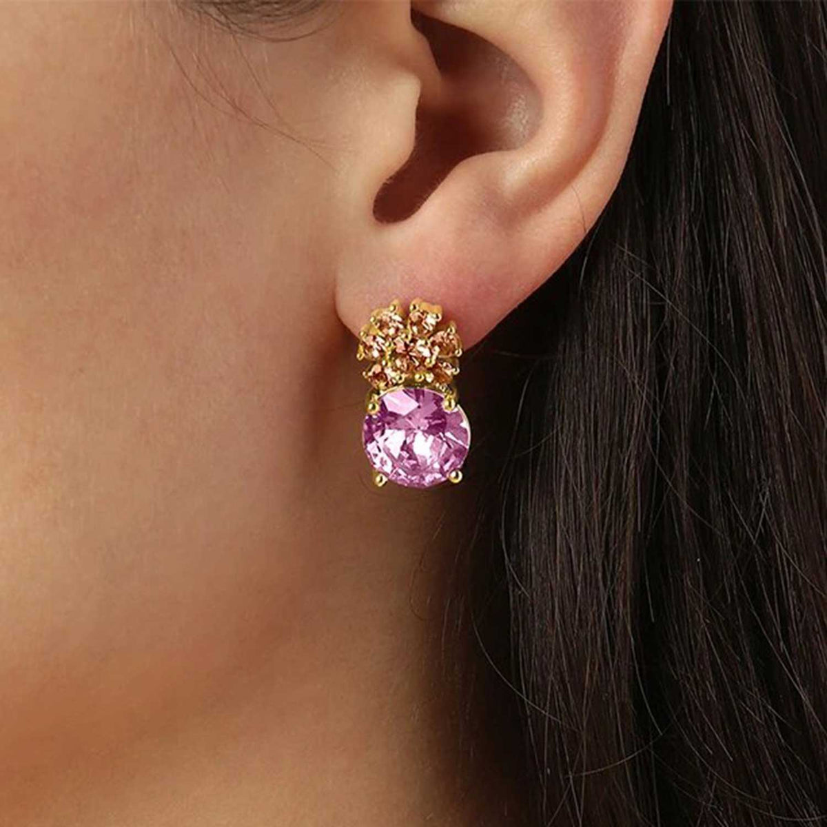 Dyrberg/Kern Beckia Floral Earrings, Gold & Light Pink