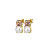 Dyrberg/Kern Beckia Floral Pearl Earrings, Gold Multi