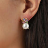 Dyrberg/Kern Beckia Floral Pearl Earrings, Gold Multi