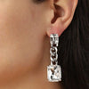 Dyrberg/Kern Calla Chain Link Drop Earrings, Silver