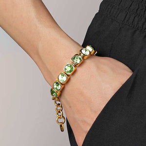 Dyrberg/Kern Conian Bracelet, Light Green & Gold