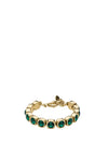 Dyrberg/Kern Conian Bracelet, Emerald Green & Gold