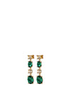 Dyrberg/Kern Cornelia Drop Earrings, Green & Gold