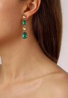Dyrberg/Kern Cornelia Drop Earrings, Green & Gold