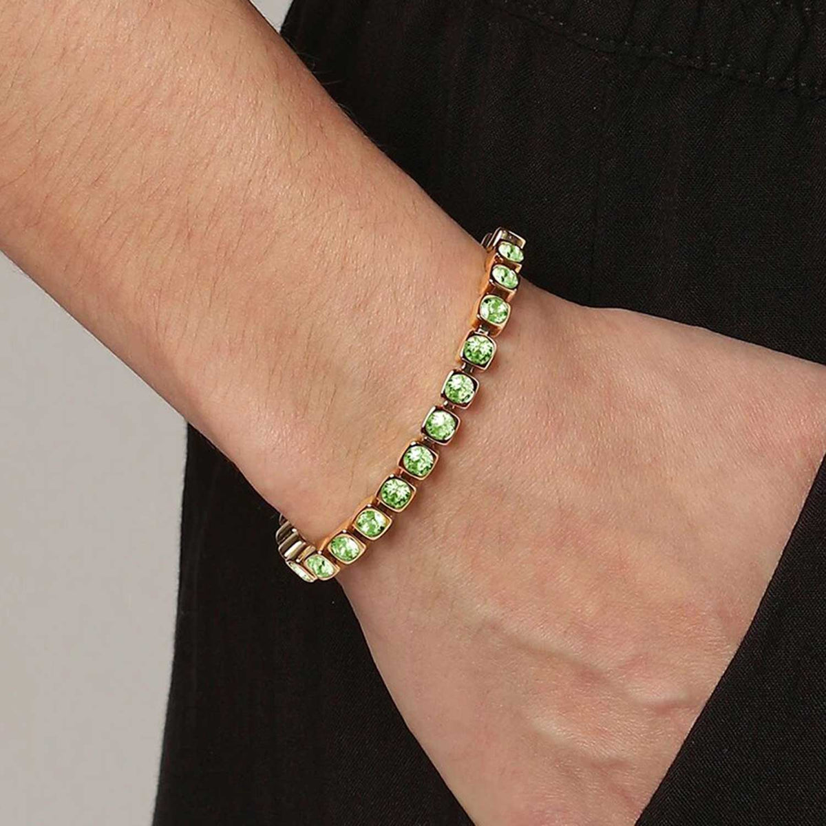 Dyrberg/Kern Cory Bracelet, Light Green & Gold