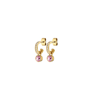 Dyrberg/Kern Dessa Earrings, Gold & Pink