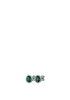 Dyrberg/Kern Dia Stud Earrings, Silver & Emerald Green
