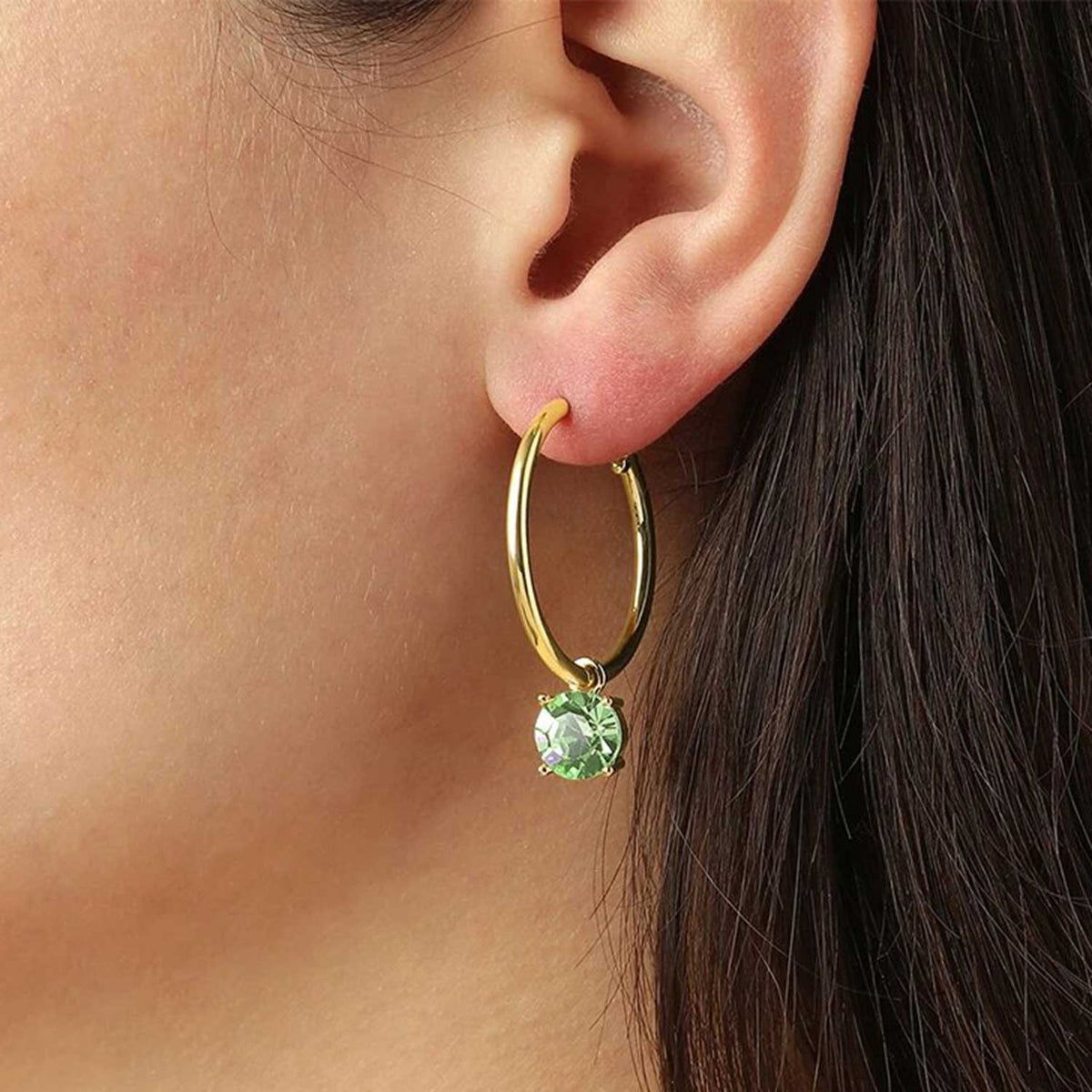 Dyrberg/Kern Diega Half Hoop Earrings, Light Green & Gold