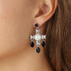 Dyrberg/Kern Leonora Drop Earrings, Silver & Black
