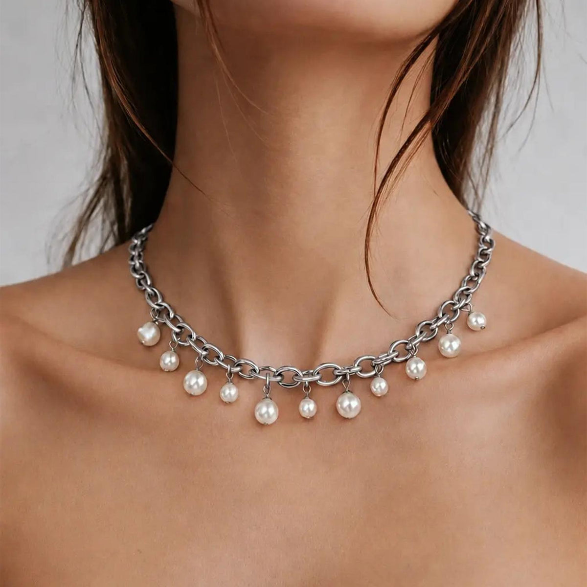 Dyrberg/Kern Elena Pearl Necklace, Silver