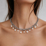 Dyrberg/Kern Elena Pearl Necklace, Silver