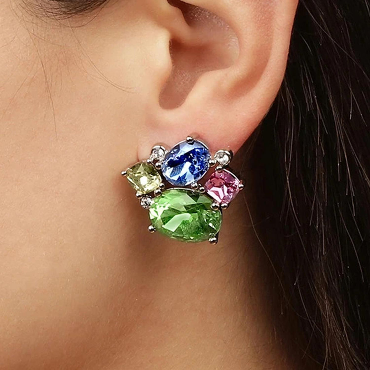 Dyrberg/Kern Emma Earrings, Silver & Pastel Multi
