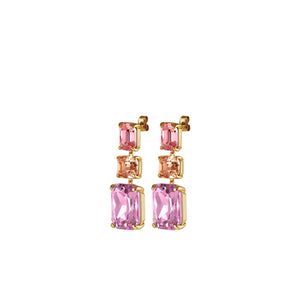 Dyrberg/Kern Esmara Drop Earrings, Ombre Pink & Gold