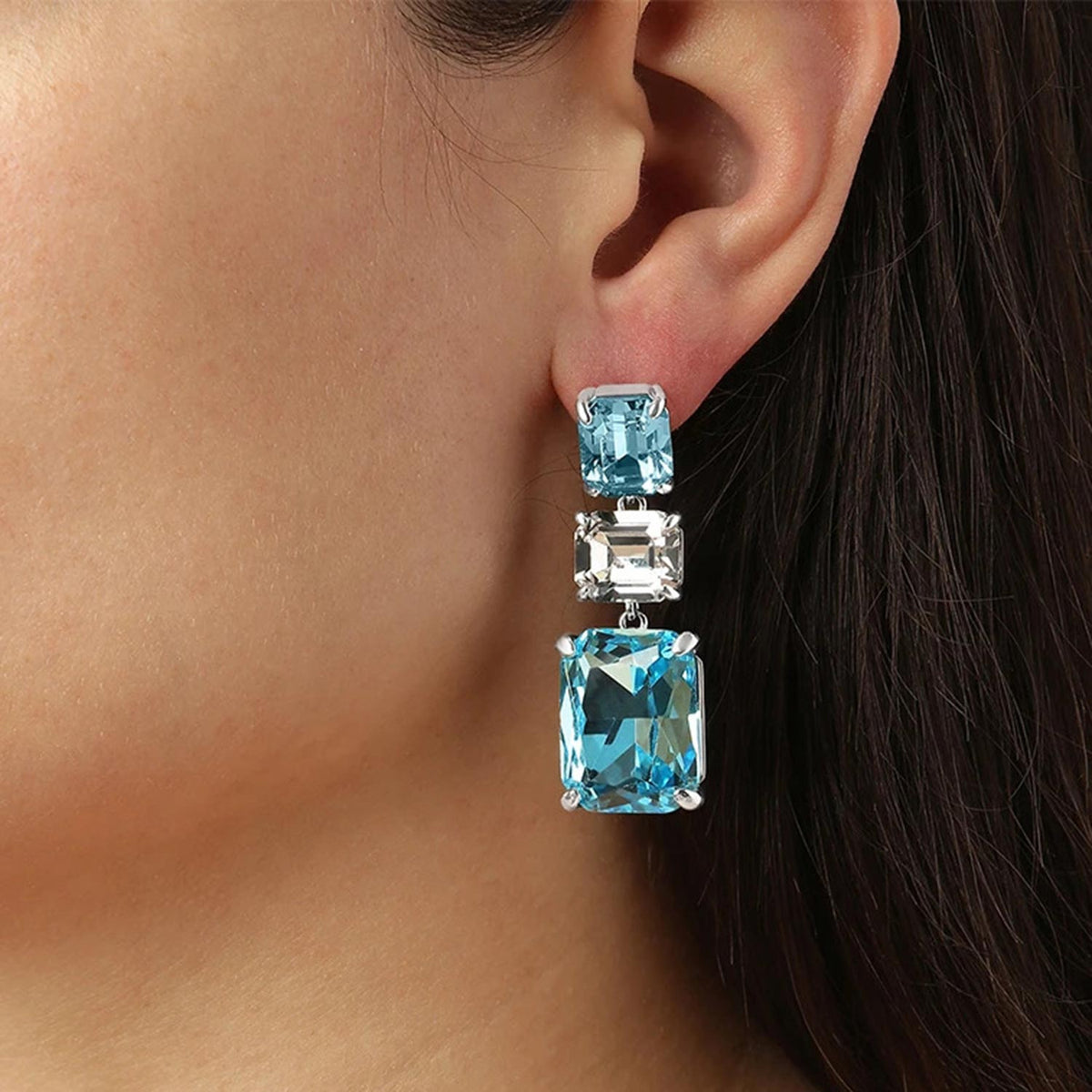 Dyrberg/Kern Esmara Drop Earrings, Silver & Blue