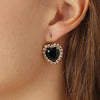 Dyrberg/Kern Felicia Heart Earrings, Black & Gold