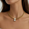 Dyrberg/Kern Holl Pearl Necklace, Gold