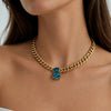 Dyrberg/Kern Holl Necklace, Turquoise & Gold