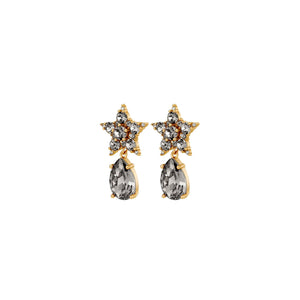 Dyrberg/Kern Hydra Star Drop Earrings, Gold & Grey