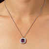 Dyrberg/Kern Kelly Pavé Necklace, Silver & Purple