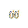 Dyrberg/Kern Kolos Huggie Hoop Earrings, Gold & Aqua Blue