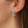 Dyrberg/Kern Kolos Huggie Hoop Earrings, Gold & Aqua Blue