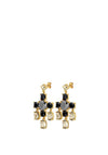 Dyrberg/Kern Leonora Drop Earrings, Gold & Black