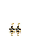 Dyrberg/Kern Leonora Drop Earrings, Gold & Black