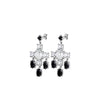 Dyrberg/Kern Leonora Drop Earrings, Silver & Black