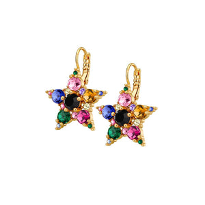 Dyrberg/Kern Libra Star Drop Earrings, Gold Multi
