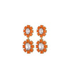 Dyrberg/Kern Lina Geo Floral Earrings, Orange & Gold