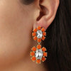 Dyrberg/Kern Lina Geo Floral Earrings, Orange & Gold