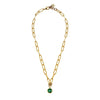 Dyrberg/Kern Lisanna Chain Link Necklace, Gold & Emerald Green