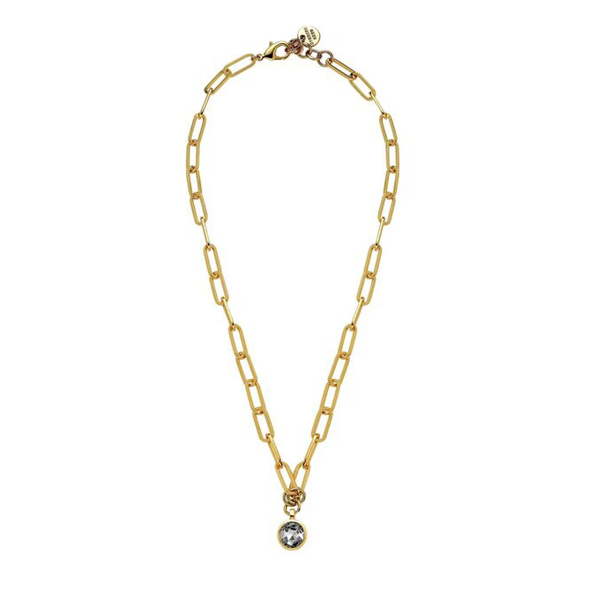 Dyrberg/Kern Lisanna Chain Link Necklace, Gold & Grey