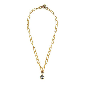Dyrberg/Kern Lisanna Chain Link Necklace, Gold & Grey