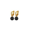 Dyrberg/Kern Lona Earrings, Black & Gold