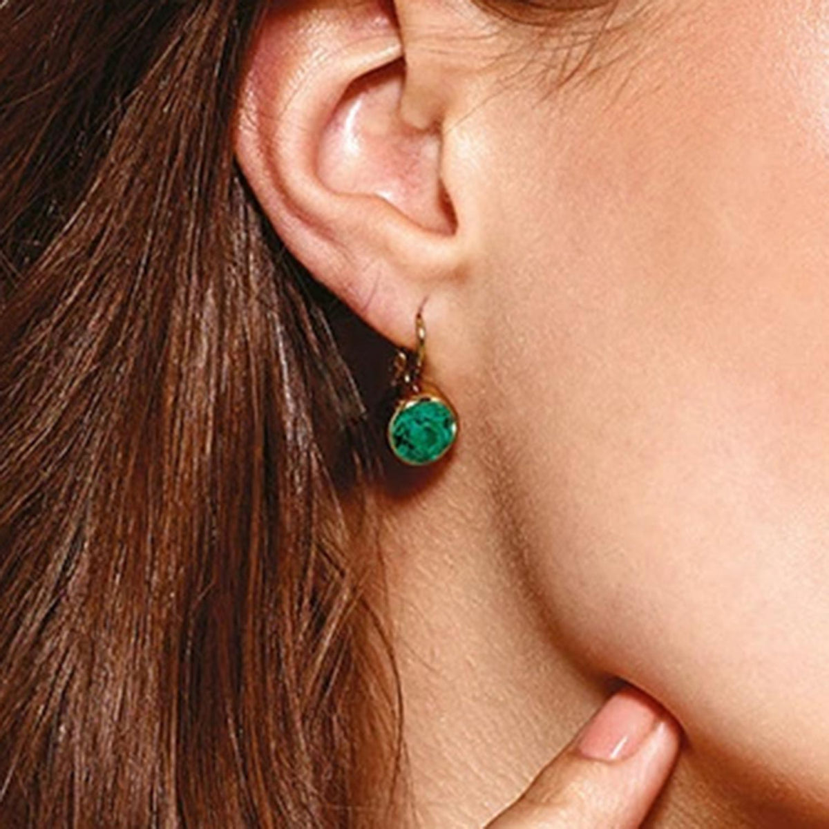Dyrberg/Kern Louise Earrings, Gold & Green