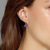 Dyrberg/Kern Madu Earrings, Gold & Sapphire Blue