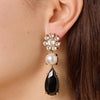 Dyrberg/Kern Misia Floral Drop Earrings, Gold & Black