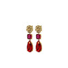 Dyrberg/Kern Misia Floral Drop Earrings, Gold & Red