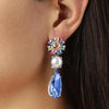 Dyrberg/Kern Misia Floral Drop Earrings, Silver & Pastel Multi
