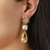 Dyrberg/Kern Misia Floral Drop Earrings, Yellow & Gold