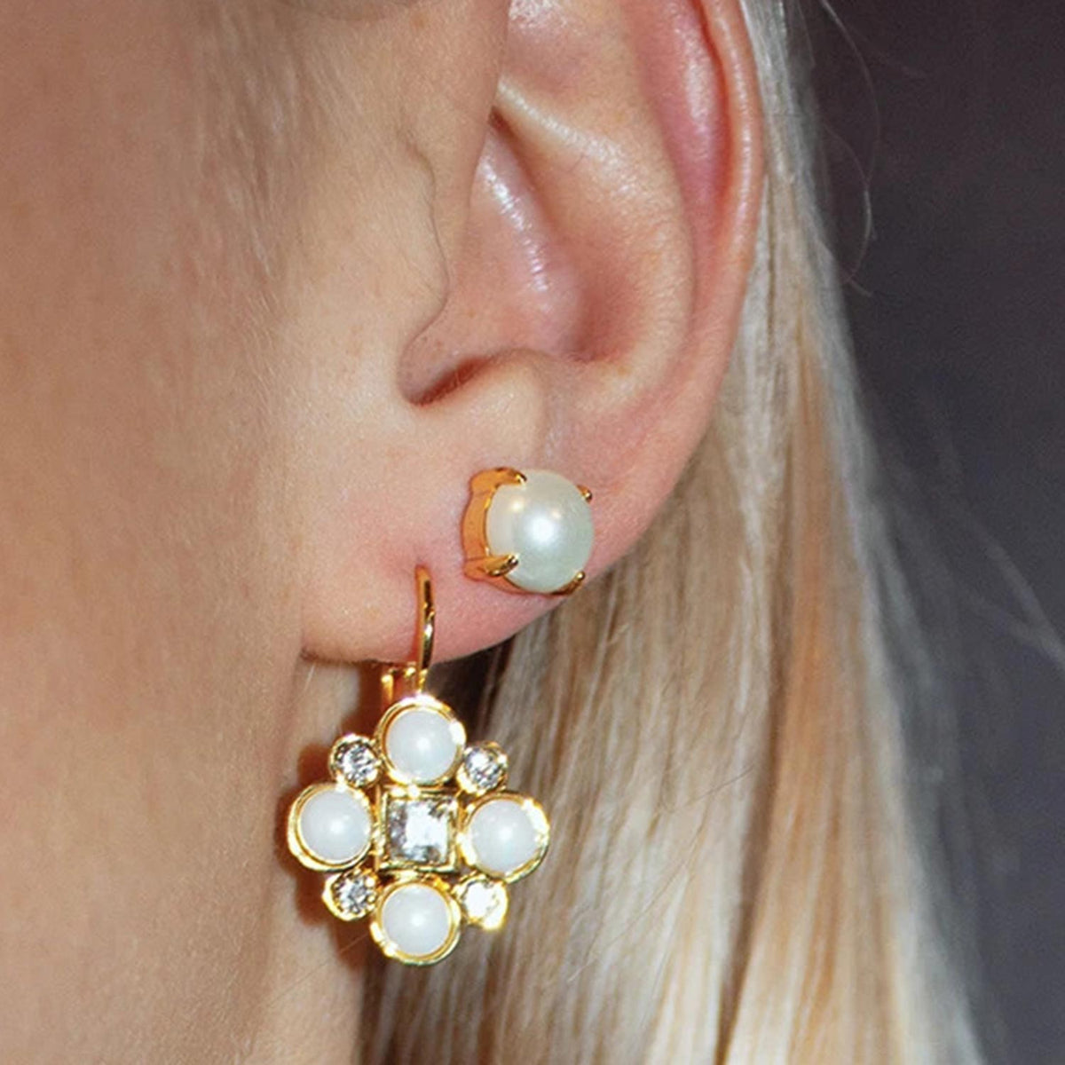 Dyrberg/Kern Mitzi Pearl Earrings, Gold