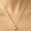 Dyrberg/Kern Octa Necklace, Pink & Gold