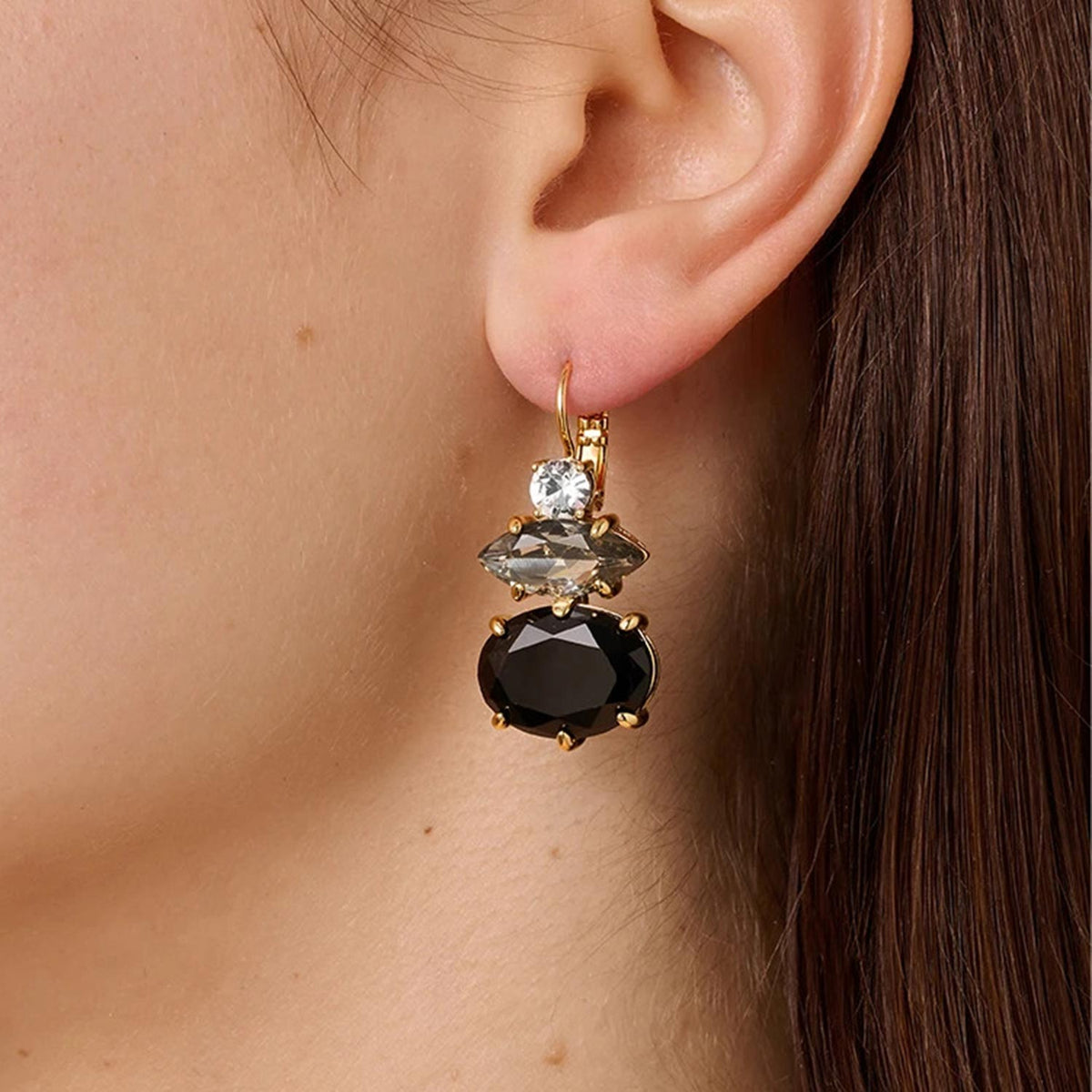 Dyrberg/Kern Parsana Earrings, Gold & Black