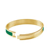 Dyrberg/Kern Pennika Bangle, Green & Gold