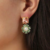 Dyrberg/Kern Poppy Earrings, Gold & Light Green Multi