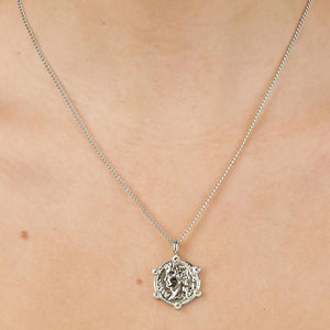 Dyrberg/Kern Siena Coin Crystal Necklace, Silver