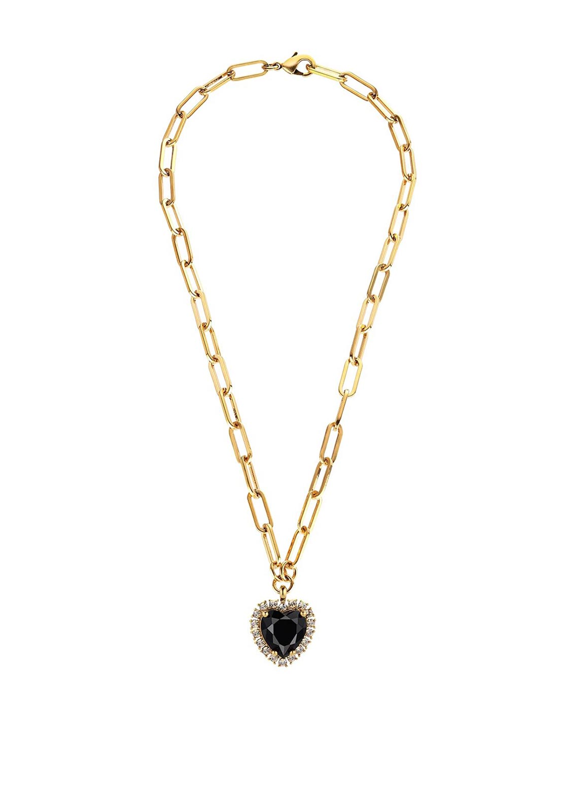 Dyrberg/Kern Simona Heart Necklace, Black & Gold