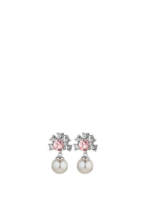 Dyrberg/Kern Veronica Pearl Drop Earrings, Silver & Rose