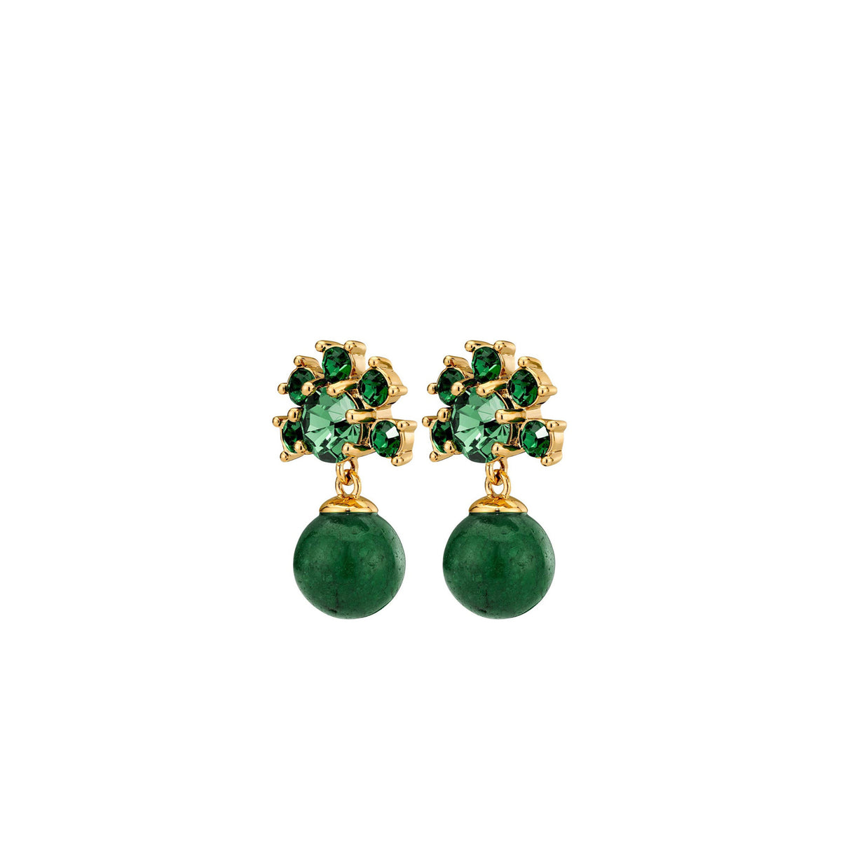 Dyrberg/Kern Veronica Earrings, Green & Gold